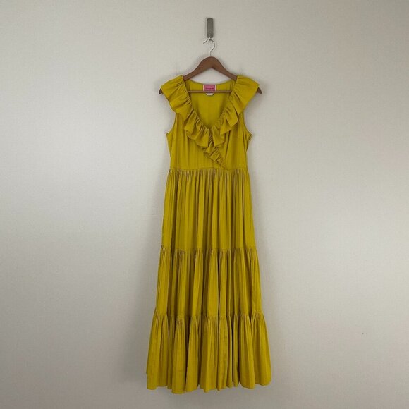 kate spade Dresses & Skirts - Kate Spade Cotton Poplin Ruffle Tiered Maxi Dress in Chartreuse Yellow Size 8